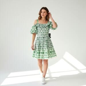 MADISON TARA Ruffled Poplin Sundress  NWT 8 CoastalCowgirl Rodeo HonkeyTonk